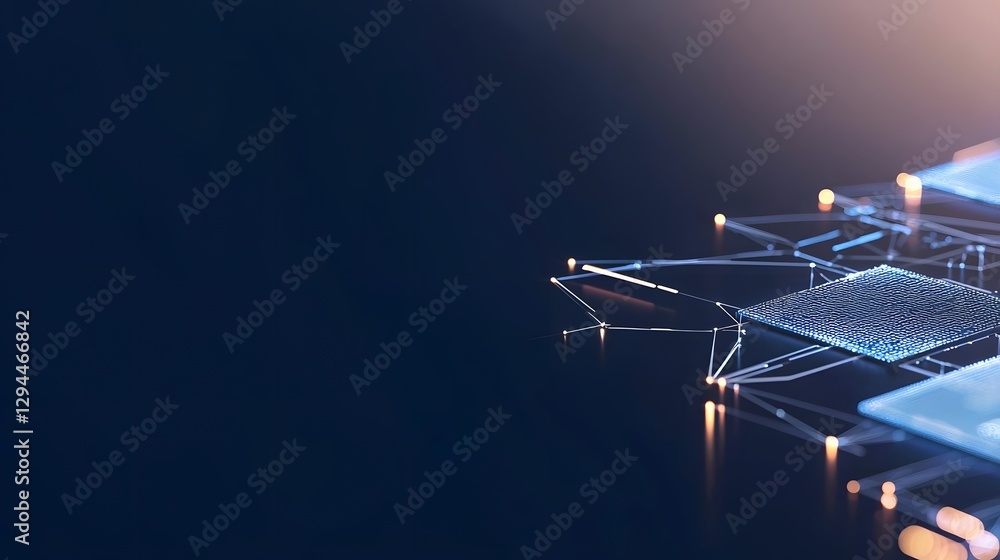 Poster high-tech laptop displaying intricate circuit design showcasing advanced technology in modern digita