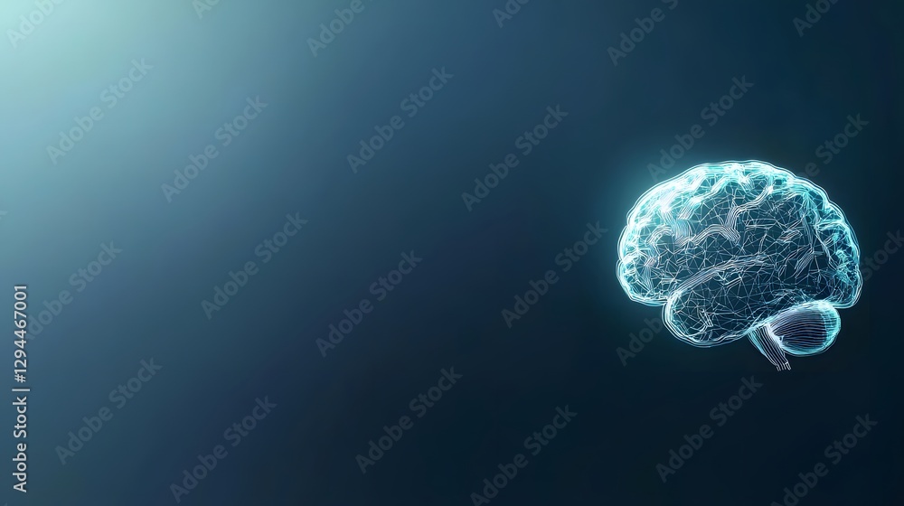 Poster intricate model of a human brain showcasing its structure and complexity highlighting neuroscience a