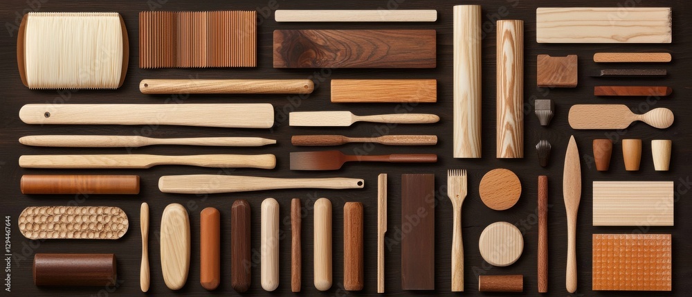 Poster wood background infographics concept. craftsmanship and diy skills displayed on a rustic workspace