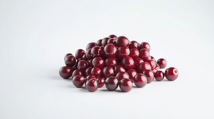 A stack of cherries isolated on a white background.