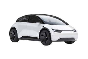 Futuristic electric vehicle showcase urban setting png with transparency background modern design side view innovation concept