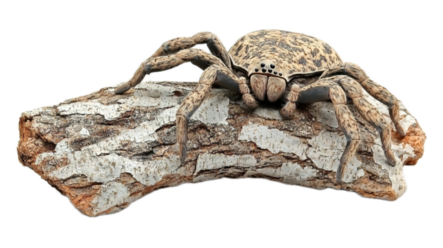 Spider encounter on tree bark nature photography close-up view natural habitat macro concept for wildlife enthusiasts