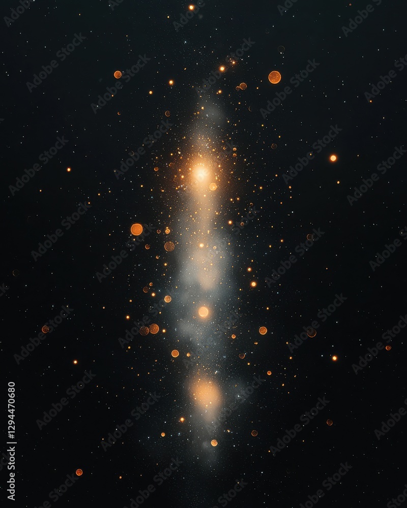 Poster cosmic explosion of light and particles outer space digital art universe close-up stellar phenomena
