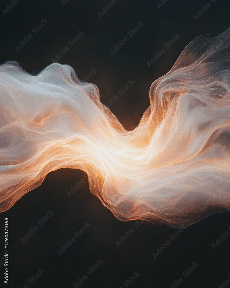 Aufkleber dynamic flow of ethereal light abstract art digital background dark environment artistic viewpoint