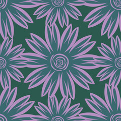 Seamless beautiful geometrical flower pattern textile design
