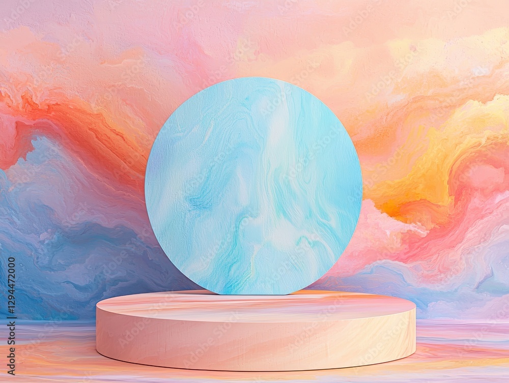 Poster artistic abstract circle display studio digital art colorful gradient background aesthetic view cont