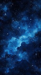 Fototapeta premium Deep blue starry night with twinkling stars and watercolor effect in ultra-high definition resolution