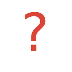 Red Question Mark Clipart Illustration | Minimalist Design Isolated on White Background