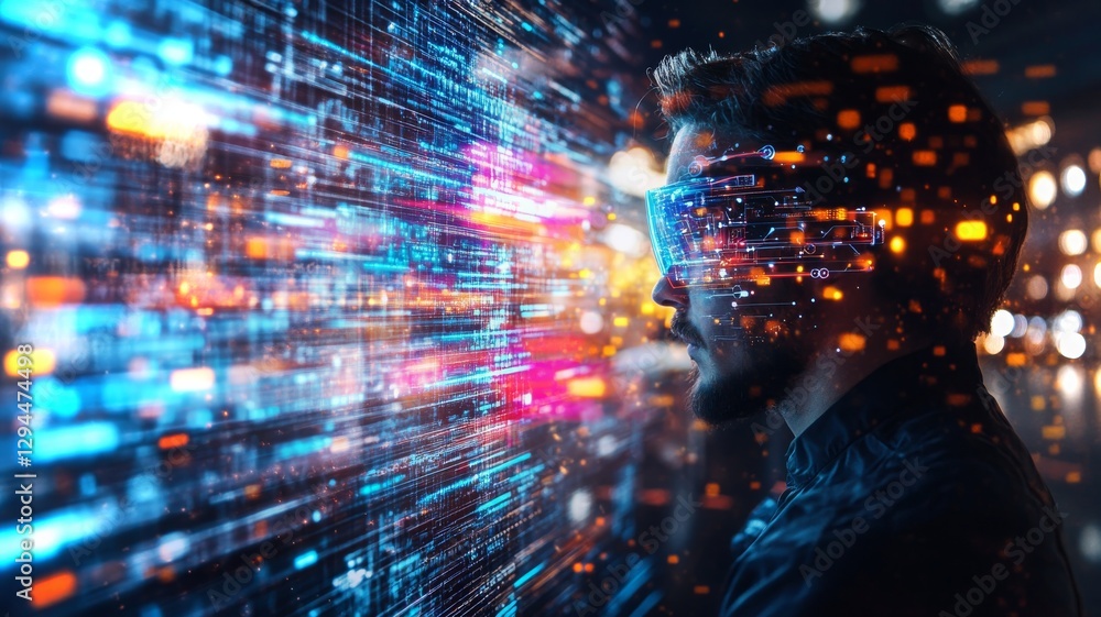 Aufkleber exploring virtual reality with advanced technology in immersive