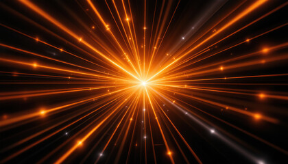 Orange Light Rays Burst Background Abstract Design