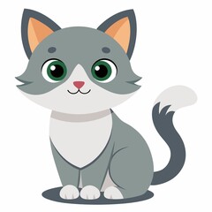 A cute Cate illustration on white background