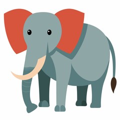 Fototapeta premium funny elephant cartoon illustration on white background