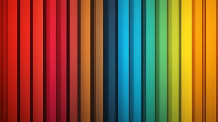 Obraz premium Vibrant vertical stripes of rainbow colors in symmetrical pattern