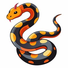 black snake illustration on white background