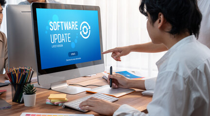 Software update on computer for brisk version of device software upgrade