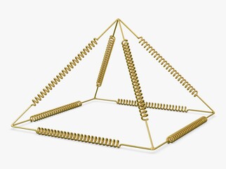 Illustration 3D Golden Pyramid Magic Talisman Design