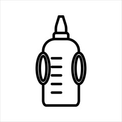 feeding bottle icon, baby symbol, milk bottle icon eps10, with white background