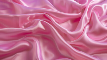 Obraz premium Soft pink satin fabric with shimmering highlights and flowing folds