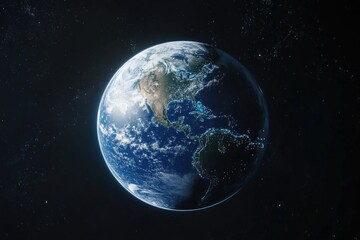 Earth from Space with Stars