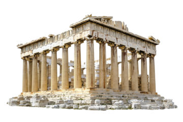 Ancient parthenon ruins greece architectural png transparent background white environment for visual design