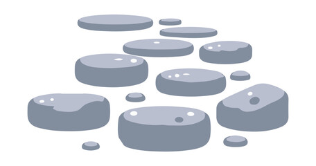 Stone Path Vector Illustration &ndash; Various Rock Path Designs in Different Styles