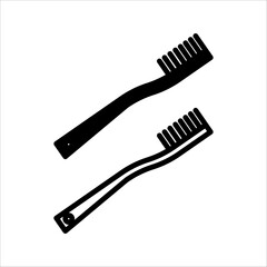 Toothbrush with toothpaste icon. Brush tooth line and glyph style, outline and filled vector design symbol, logo illustration. Different style icons set, with white background