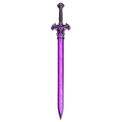 Obraz premium Magical Sword with Glowing Purple Aura and Enchanted Design. Fantasy art and game design.