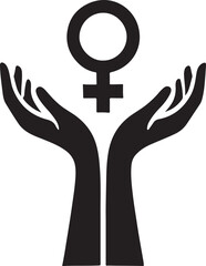 Female empowerment symbol silhouette feminist icon