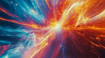 Fototapeta premium Vibrant Abstract Explosion of Colorful Light and Energy in Space