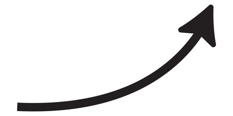 wavy curved Long arrow icon. long line arrow vector. flat style Arrow symbol. arrow on a white background. vector illustration.