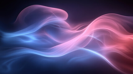 Obraz premium Ethereal abstract background with flowing colored lines in blue and pink hues