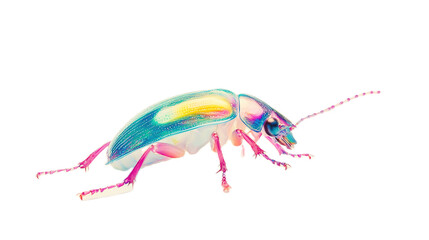 Spectacular colorful beetle natural habitat macro photography isolated environment side view vibrant insect beauty