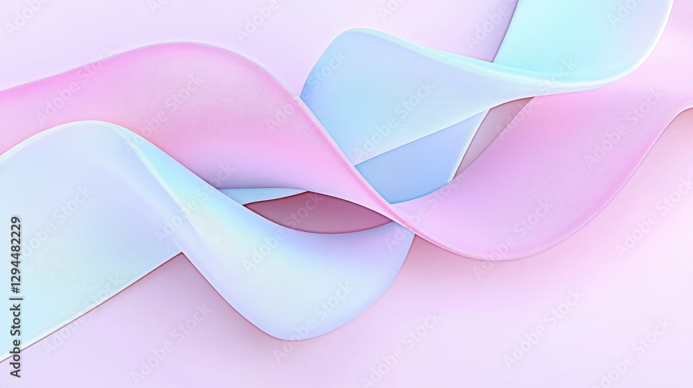 Poster abstract pastel gradient wave pattern with flowing ribbons