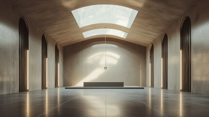 Obraz premium Minimalist Interior Design of Modern Hall with Natural Light Effects