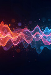 Abstract representation of sound waves visualized as colorful