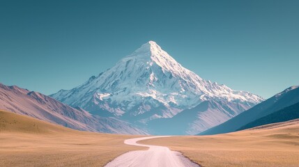 Fototapeta premium Majestic Mountain Peak Winding Road Dawn Landscape Photography