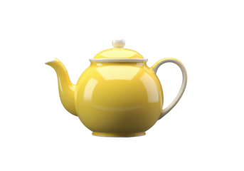 yellow teapot isolated on transparent bacckground