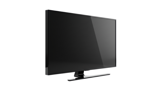 Isolated Sleek Black Television with Modern Design