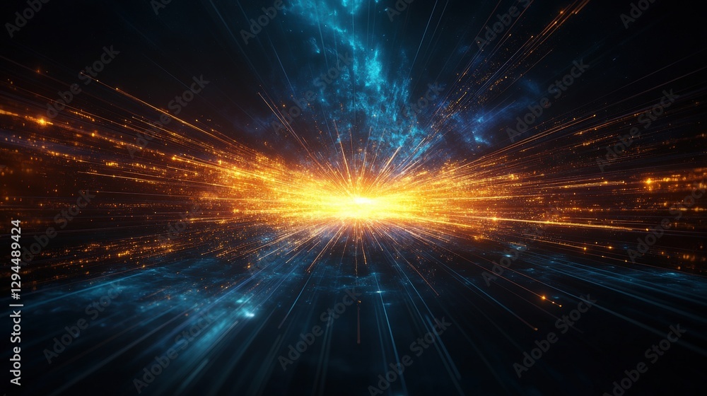 Aufkleber bright explosion of light and sparks on illuminated background representing fast movement concept