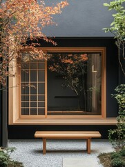 A beautifully lit indoor space framed by outdoor foliage