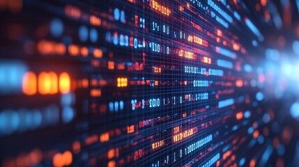 Digital data stream flowing, futuristic background, technology concept