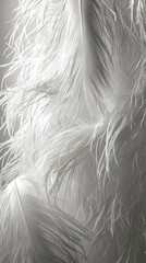 Obraz premium Elegant white feather texture with intricate details and soft lighting