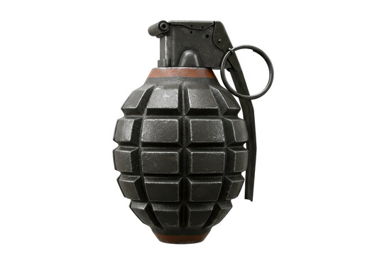 Isolated Realistic Hand Grenade with Pin