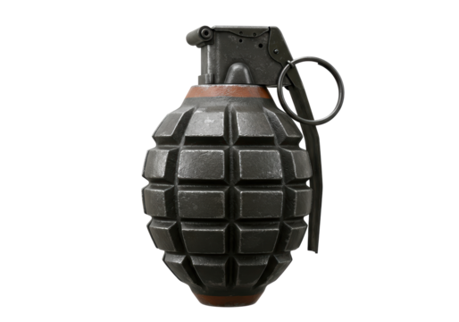 Isolated Realistic Hand Grenade with Pin