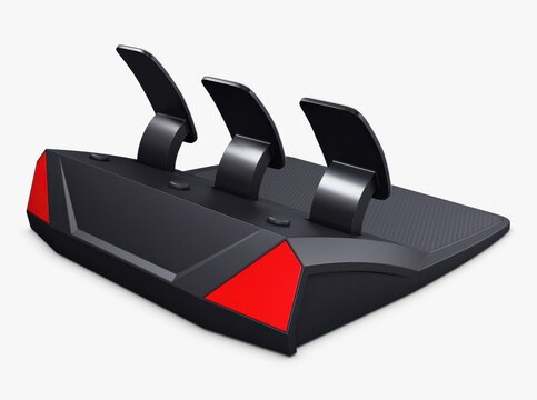 Illustration 3D Game Simulator Car Pedals