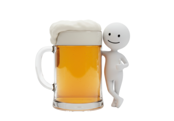 Isolated Man with Beer