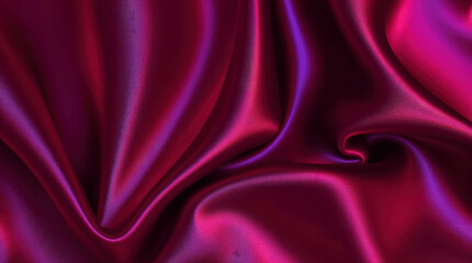 Fototapeta premium Rich crimson satin fabric draped elegantly with soft folds and luminous sheen enhancing its texture and color depth