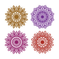 Mandala Snowflake Vector Art: Set of 4 Unique Designs for Winter and Holiday Projects