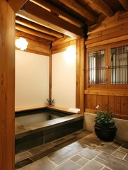 Fototapeta premium Wooden room is a traditional interior design style of Japan