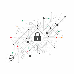 Obraz premium Data Protection Repeating Background